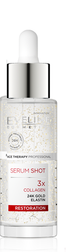 Eveline Face Therapy Professional Serum Shot Rebuilding Serum 3x Collagen 24k Gold Elastin for Day and Night 30ml