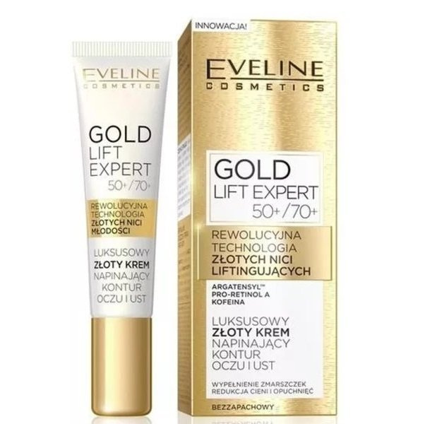 EVELINE GOLD Lift Expert Luksusowy Złoty Krem Napinający Kontur Oczu I Ust 50 + /70 + 15ml