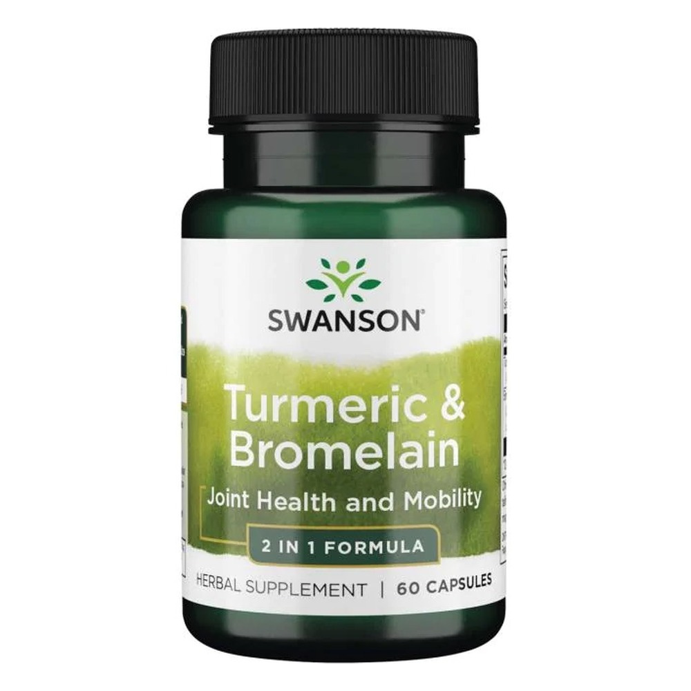 Swanson Turmeric & Bromelain Wspomaga Stawy i Procesy Trawienne 60 Kapsułek Best Before 31.05.26