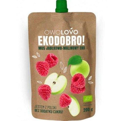 OwoLovo Organic Apple Raspberry Mousse without Sugar Addition 200g