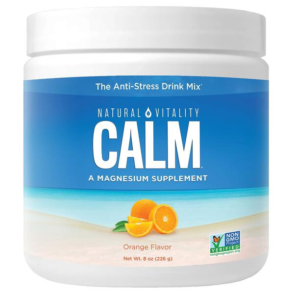 Natural Vitality Natural Calm Orange Magnesium Powder For Stress Relief and Relaxation 226g