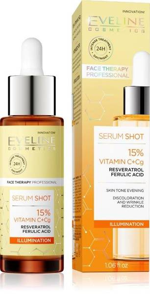 Eveline Serum Shot Kuracja Rozświetlająca 15% Witaminy C+Cg 30ml Best Before 10.12.26