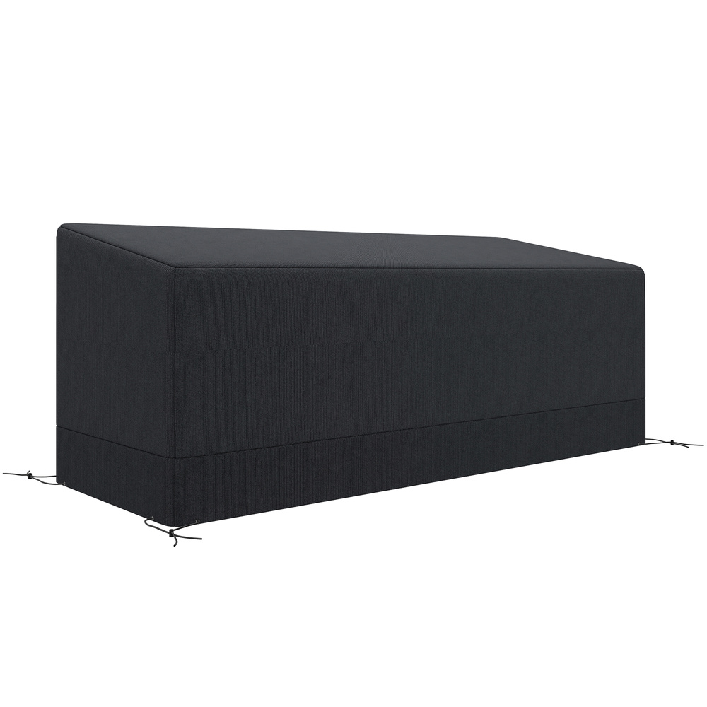 Outsunny Rectangular Patio Garden Furniture Cover Waterproof for 3 Seater Sofa Bistro Set, UV Resistant Protection 600D Oxford Fabric Rattan Lounge Clean Cover, 190 x 72 x 76cm, Black