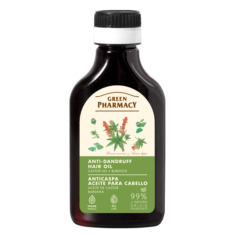 Green Pharmacy Przeciwłupieżowy Olejek do Włosów Olej Rycynowy i Łopian 100ml