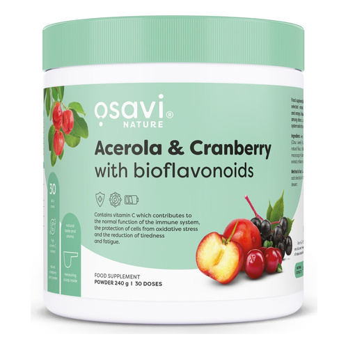 Osavi Acerola i Żurawina z Bioflawonoidami Suplement Roślinny 240g