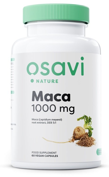 Osavi Maca 1000mg 60 wegańskich kapsułek na energię i witalność
