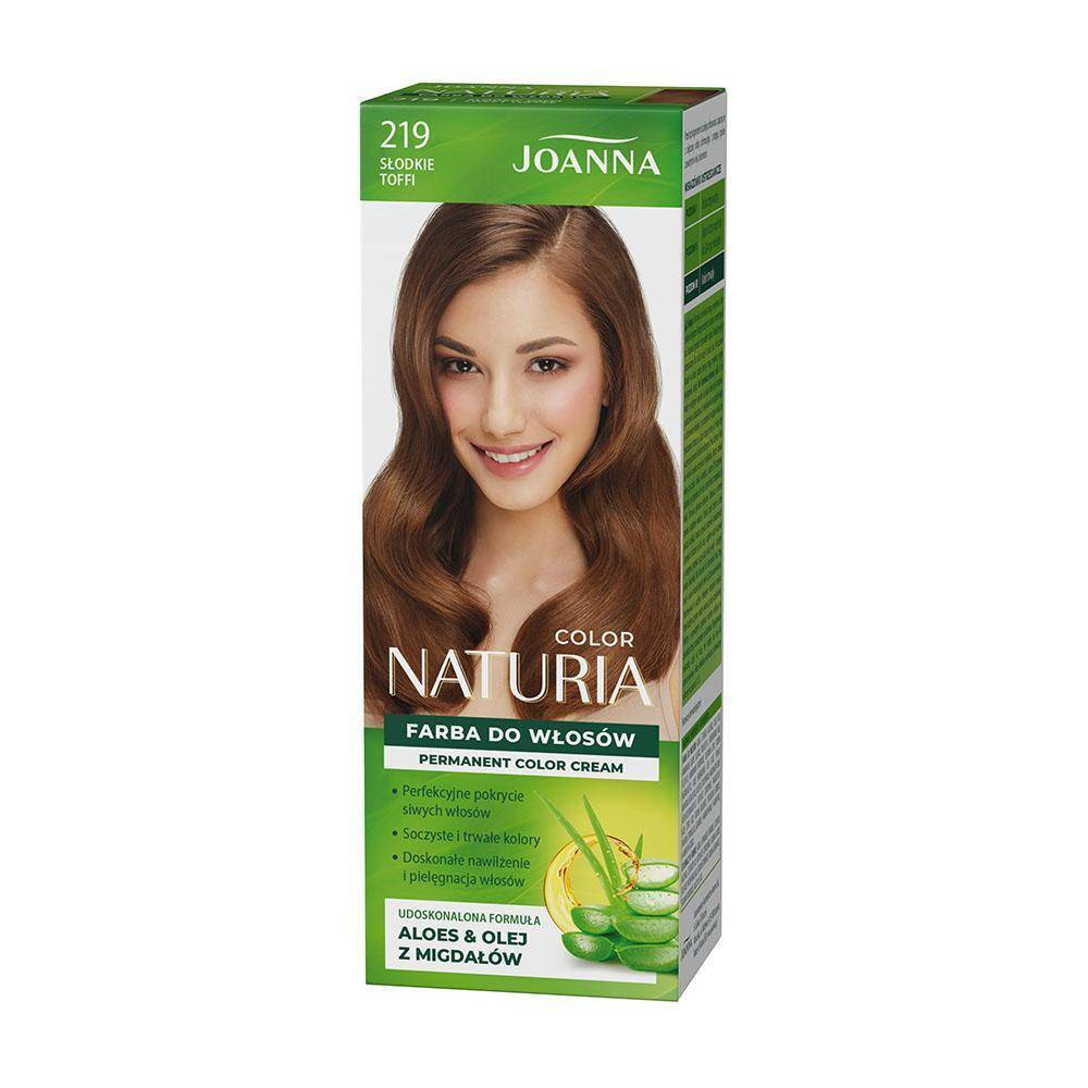 Joanna Naturia Permanent Hair Color Dye Care Shine No. 219 Sweet Toffee 100ml