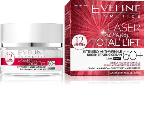 Eveline Laser Therapy Total Lift 60+ Liftingujący Przeciwzmarszczkowy Krem na Dzień i Noc 50ml