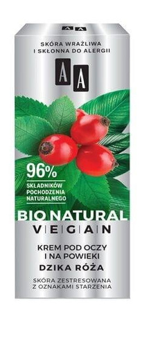 AA BIO Natural Vegan Cream For Eye And Large Bags Of Wild Rose