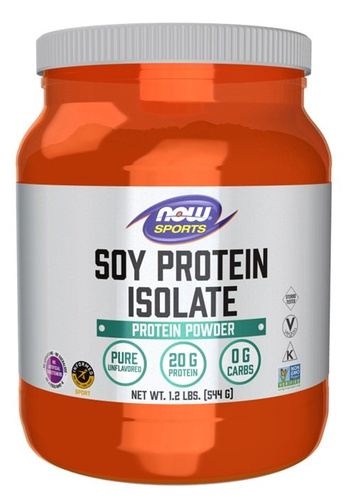 NOW Foods Izolat Białka Sojowego Bezsmakowy w Proszku na Wsparcie Mięśni 544g