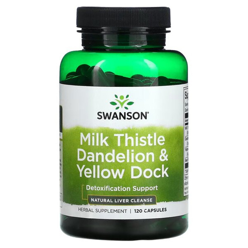 Swanson Milk Thistle Dandelion & Yellow Dock 120 Capsules