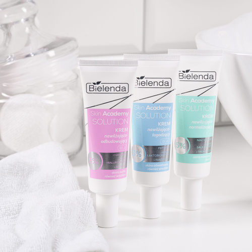 Bielenda Skin Academy Solution Nawilżająco - Normalizujący Krem 5% Niacynamid z Kwasem Salicylowym i Trehalozą dla Skóry Tłustej i Mieszanej na Dzień i na Noc 50ml