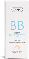 Ziaja BB Krem na Niedoskonałości dla Cery Tłustej i Mieszanej Odcień Naturalny SPF15 50ml