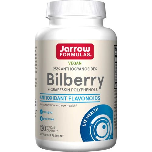 Jarrow Formulas Bilberry and Grapeskin Polyphenols for Vision and Eye Health 120 Vcaps