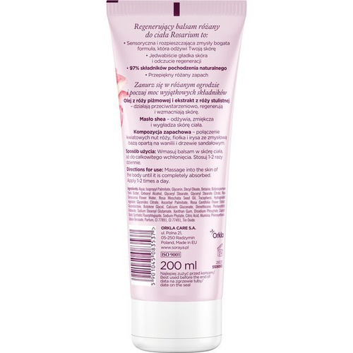 SORAYA Rosarium Regenerujący balsam różany do ciała, 200ml