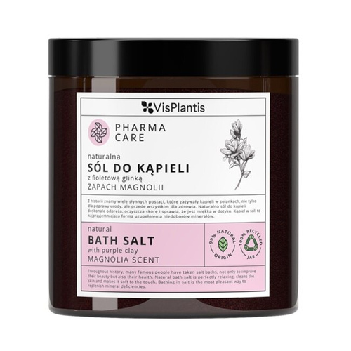 Vis Plantis Pharma Care Naturalna Sól do Kąpieli z Fioletową Glinką o Zapachu Magnolii 800g