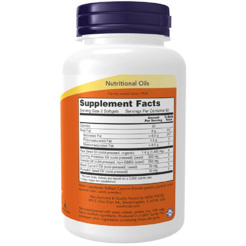 Now Foods Omega 3-6-9 1000mg Supports Cardiovascular System 250 Capsules