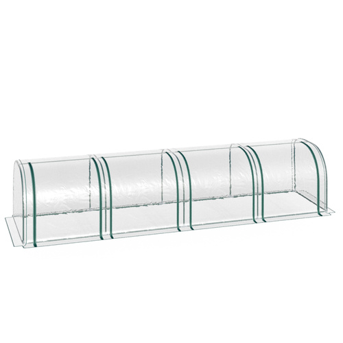 Outsunny 395 x 100 cm Low Tunnel Greenhouse - Clear