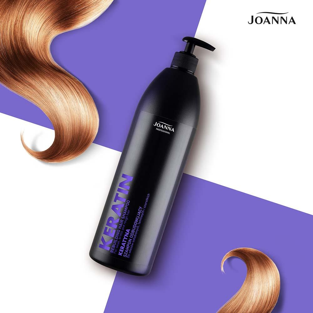 Joanna Professional Keratin Odbudowujący Szampon dla Włosów Osłabionych i Łamliwych 1000ml