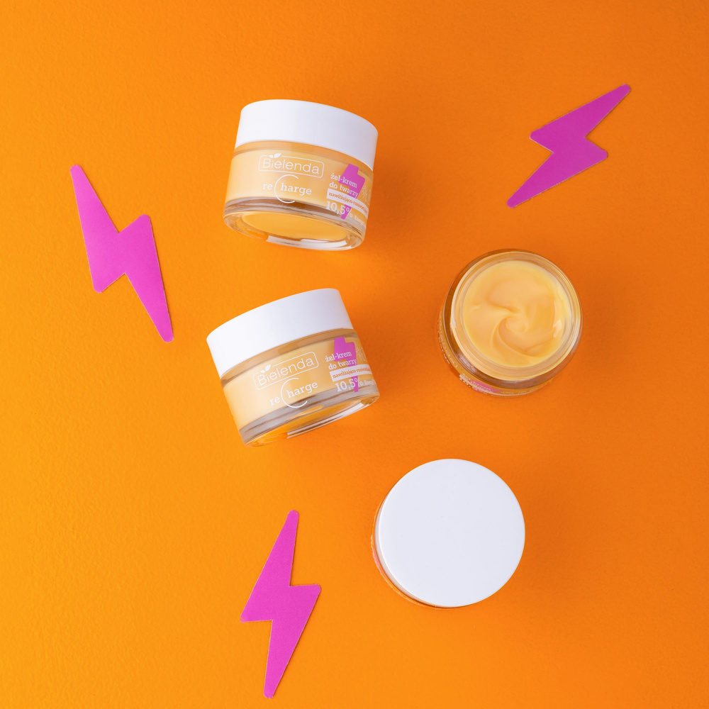 Bielenda Recharge Boost the Energy Moisturizing and Brightening Gel - Face Cream 4in1 for Dehydrated and Dull Skin for Day and Night 50ml