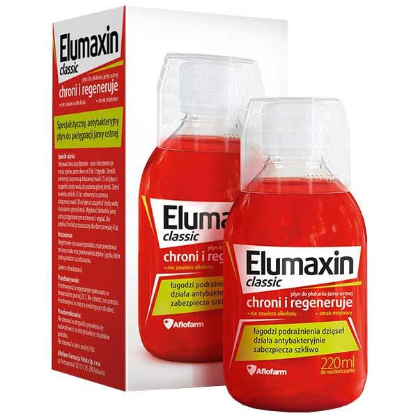 Elumaxin Classic Płyn Wspomagajacy Ochronę Przeciwpróchniczą i Utrzymanie Dziąseł w Dobrej Kondycji 220ml