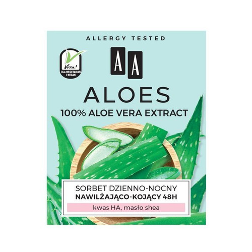 AA ALOES 100% aloe vera extract sorbet day&night moisturizing & soothing, 50ml