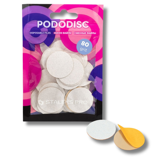 Staleks Pro Expert Disposable Pododisc Pedicure White Files  Size L Grit 80 50pcs