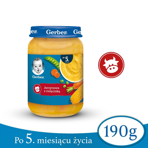 Gerber Danie Jarzynowa z Cielęcinką dla Niemowląt po 5 Miesiącu 190g