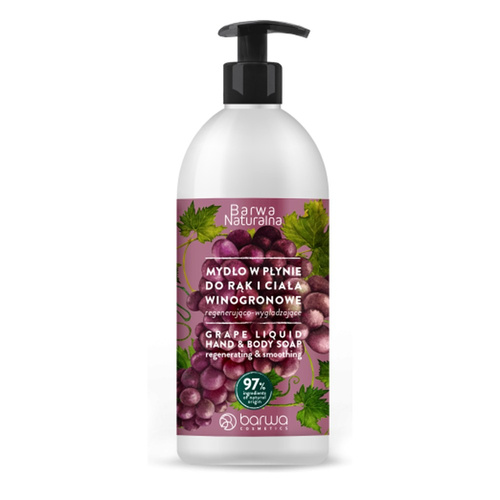 Barwa Naturalna Regenerujące Mydło w Płynie Winogronowe 500ml