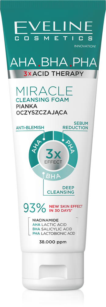 Eveline 3 x Acid Therapy Pianka Oczyszczająca dla Skóry Problematycznej 140ml