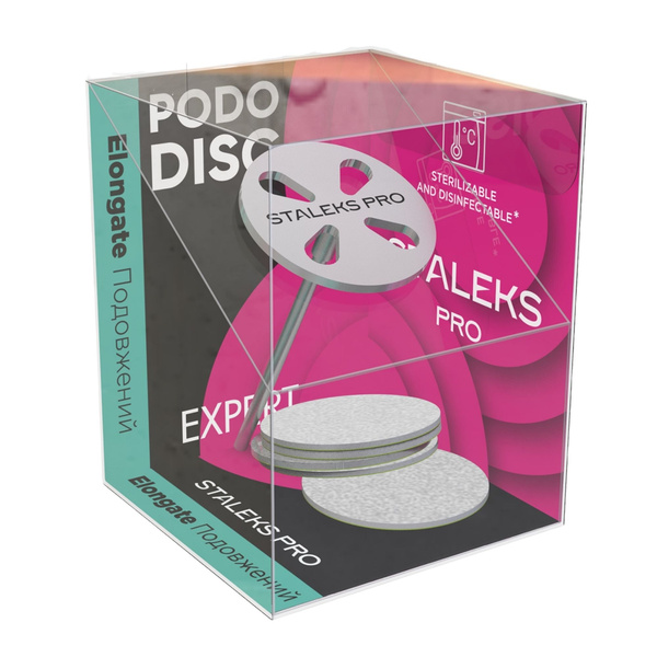 Staleks Pro Pododisc Expert Elongated Pedicure Disc With Disposable 5 x Files 180 Grit Size S 15mm SET