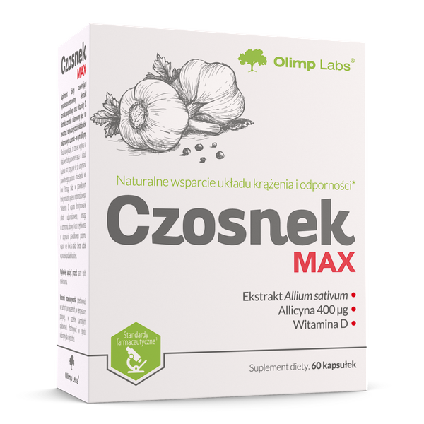 Olimp Garlic Max Natural Support for the Circulatory and Immune System 60 Capsules Best Before 05.07.26