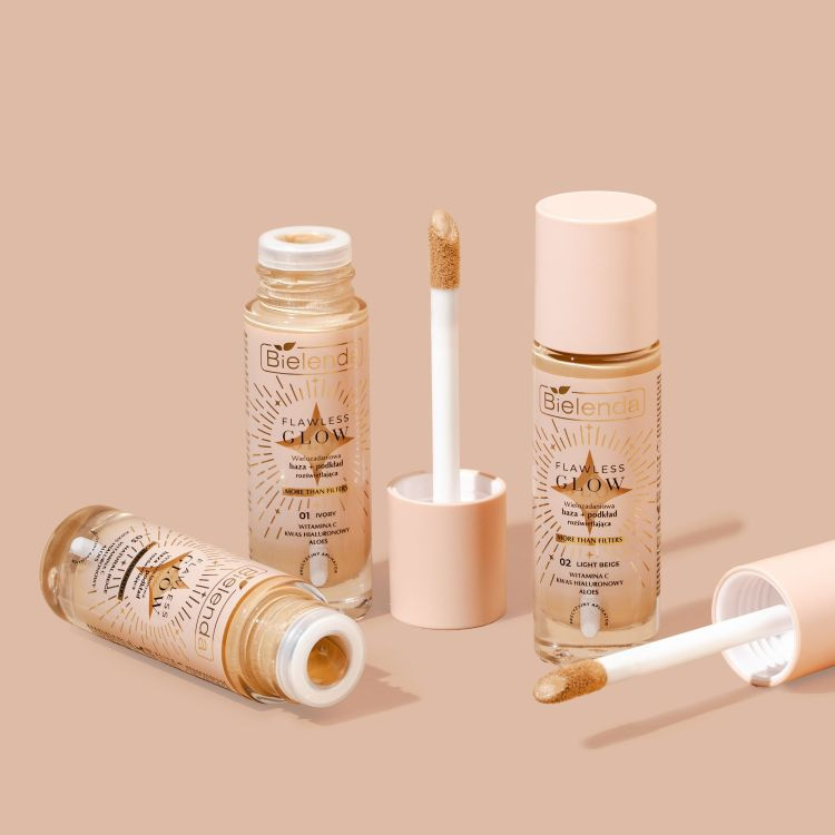 Bielenda Flawless Glow Illuminating Base and Foundation 02 Light Beige 30ml