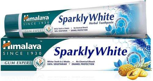 Himalaya Sparkly White Wybielająca Pasta do Zębów o Zaawansowanej Ziołowej Formule z Enzymami Papayi i Ananasa 75ml