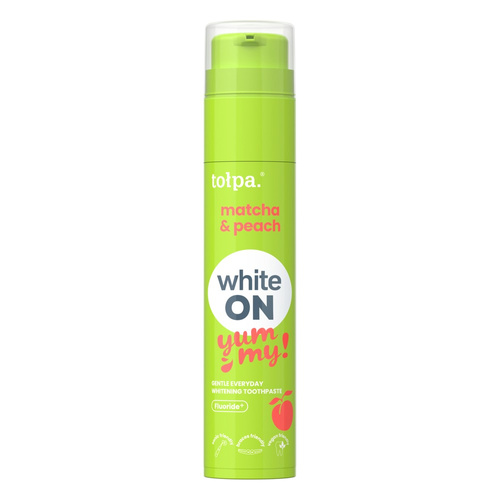 Tołpa White ON Yummy! pasta do zębów, wybielająca, Matcha&Peach, Pojemność: 60g