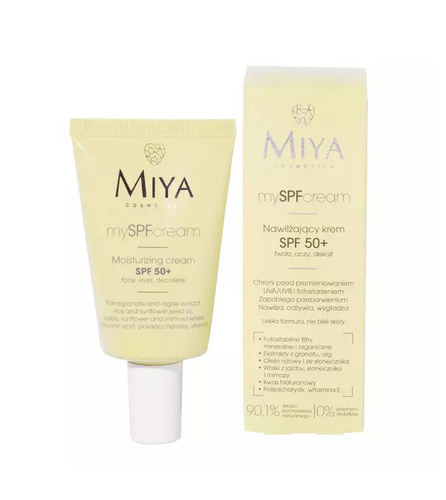 Miya mySPFcream Face Sunscreen Moisturizing Face and Décolleté Cream SPF 50 Vegan 40ml