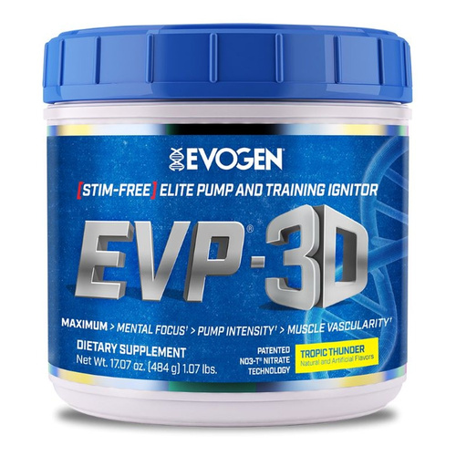 Evogen EVP 3D Przedtreningówka w Proszku Bez Stymulantów Na Pompę i Skupienie Tropic Thunder 484g