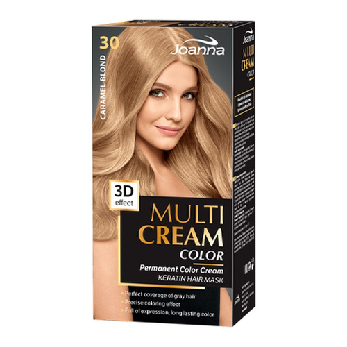 Joanna Multi Cream Color 3D Effect Hair Dye with Long-Lasting Effect No. 30 Caramel Blonde 1 Piece