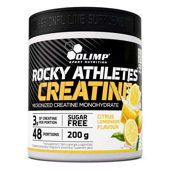 Olimp Nutrition Rocky Athletes Monohydrat Kreatyny z Magnezem i B6 Cytrynowa Limonada na Wydolność Fizyczną 200g