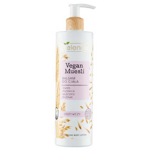 BIELENDA VEGAN MUSLI - balsam do ciała odżywczy - PSZENICA + OWIES + Mleczko RYŻOWE 400ml