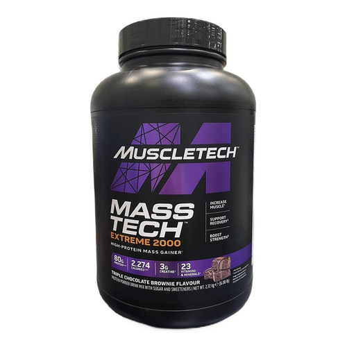 MuscleTech Mass-Tech Extreme 2000 Gainer na Masę o Smaku Potrójnego Czekoladowego Brownie 2720g