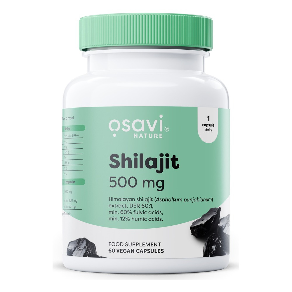 Osavi Shilajit 500mg Standardized Extract for Fulvic and Humic Acids 60 Capsules