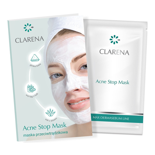 Clarena Acne Stop Mask Maska Głęboko Oczyszczająca dla Skóry Tłustej Trądzikowej i Mieszanej 5ml