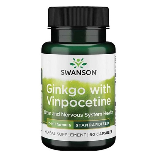 Swanson Ginkgo with Vinpocetine Standardized 60 Capsules