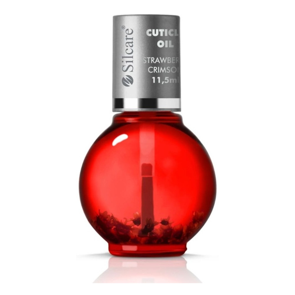 Silcare Garden of Colour Strawberry Crimson Nail & Cuticle Oil with Flowers 11.5ml