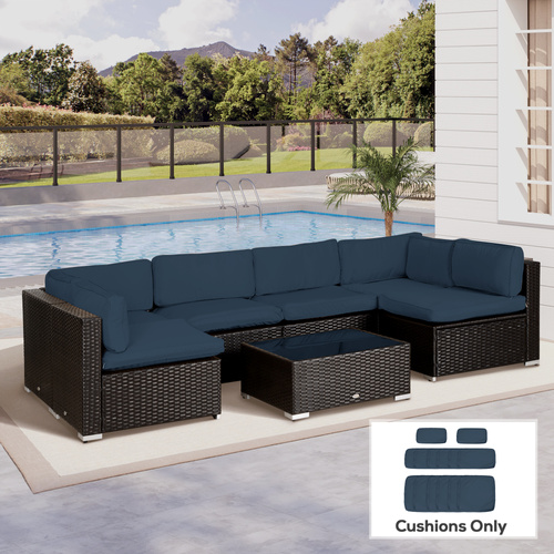 Outsunny Set of 14 Mixed Cushion Covers - Blue