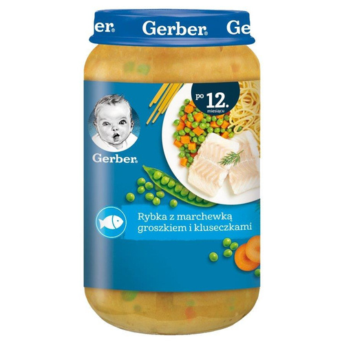 Gerber Fish with Carrots Peas and Noodles for Children after 12 Months 250g Best Before 30.11.26