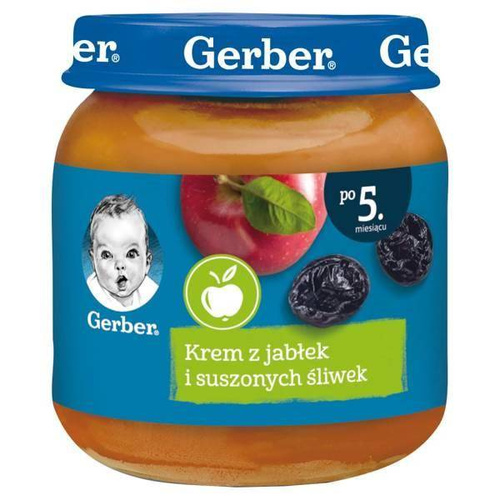 Gerber Cream of Apples and Dried Plums for Babies after Month 5 125g