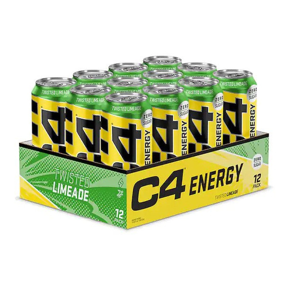 Cellucor C4 On The Go Explosive Energy Drink for Energy and Focus Twisted Limeade 12 x 500ml
