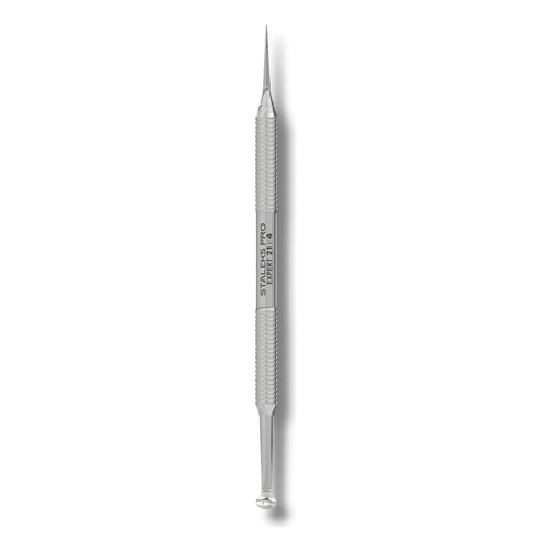 Staleks Pro Expert 21 Type 4 Double‑Ended Facial Cleansing Tool Uno Spoon Large Hole + Straight Vidal Needle 143mm